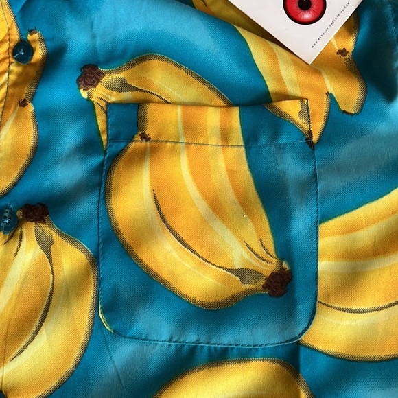 Resolution Men’s Turquoise Fun Banana Shirt Size M NWT - Picture 4 of 6